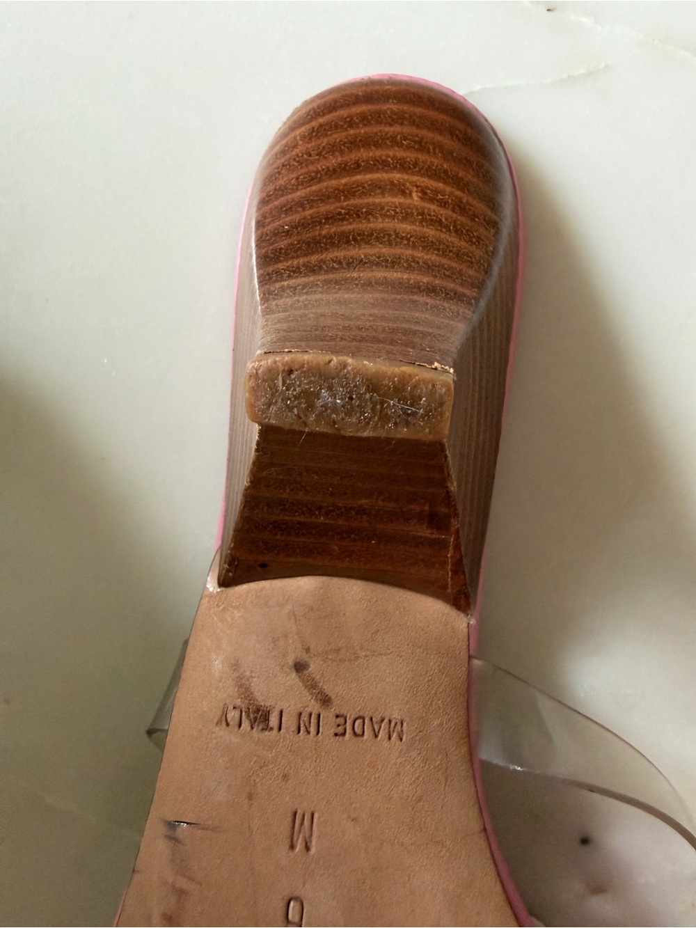 Kate Spade New York Pink Leather Polka Dot Wedge Thong Sandal Size 6 - Picture 7 of 11